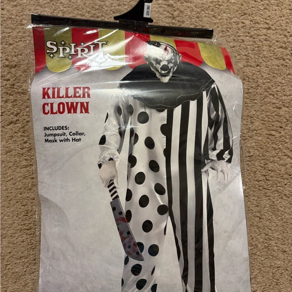 Men’s Horror Clown Costume, Halloween, black & white, One size fits most, adult - Picture 2 of 7